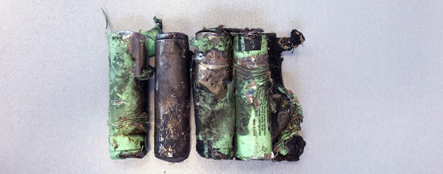 Bilde av utbrente batterier