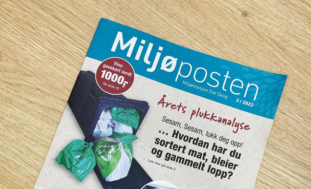 Forsiden av den nyeste utgaven av Miljøposten. Foto.